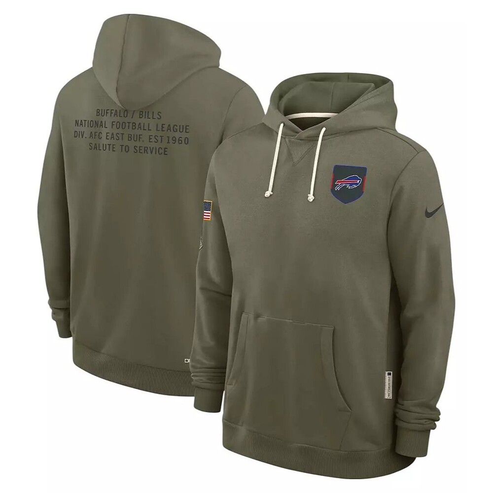 Nike Buffalo Bills Salute To Service Olive Standard Issue Dri-Fit Hoodie Men's M